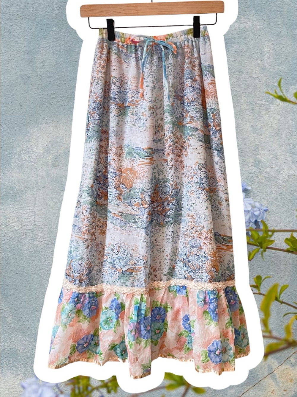 The French Clique 70s vintage boho cottagecore fairycore hippie prairie skirt XS